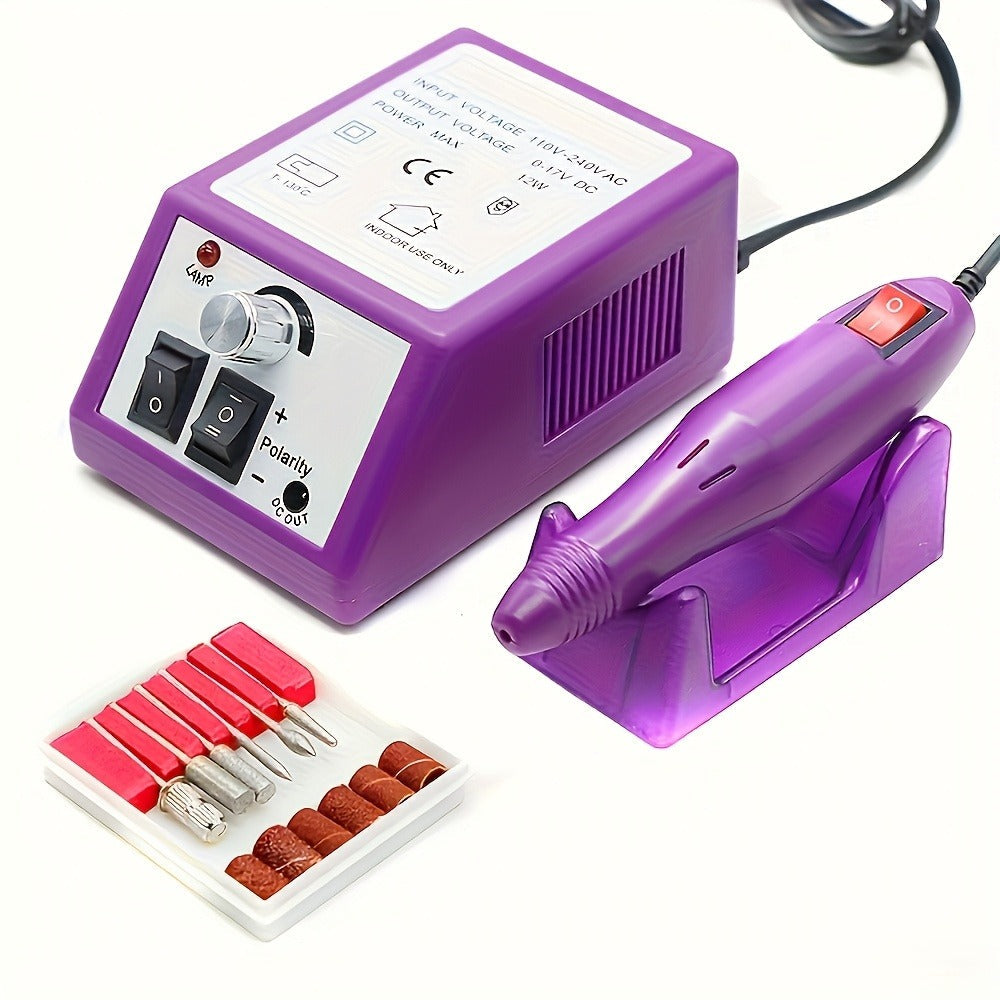 Professional Nail Drill Kit 20000RPM with 6 Drill Bits & 50 Sanding Bands — Electric Manicure Pedicure Machine Low Noise Dual-Hand for Acrylic Gel Natural Nails, Home & Salon Nail File Set, 8-in-1 Option