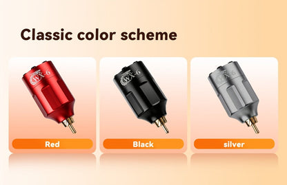 WX-6 Rechargeable Tattoo Power Supply with LED Display and Four RCA or DC Color Configurations