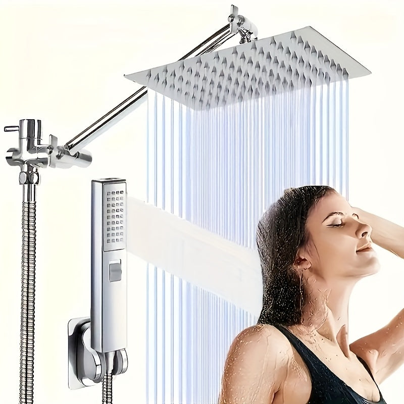 Rainfall and Handheld Shower Combo with 10 or 12-Inch Head, 78-Inch Hose and Chrome or Black Finish