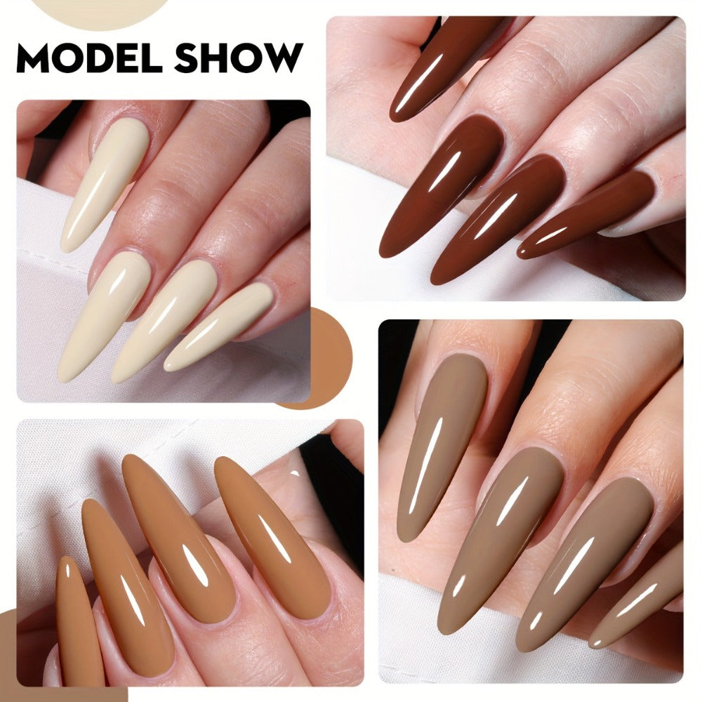 Gel Nail Polish XEIJAYI 9-Piece Fall-Winter Sets in 7 Numbered Palettes with LED Cure for Nail Art