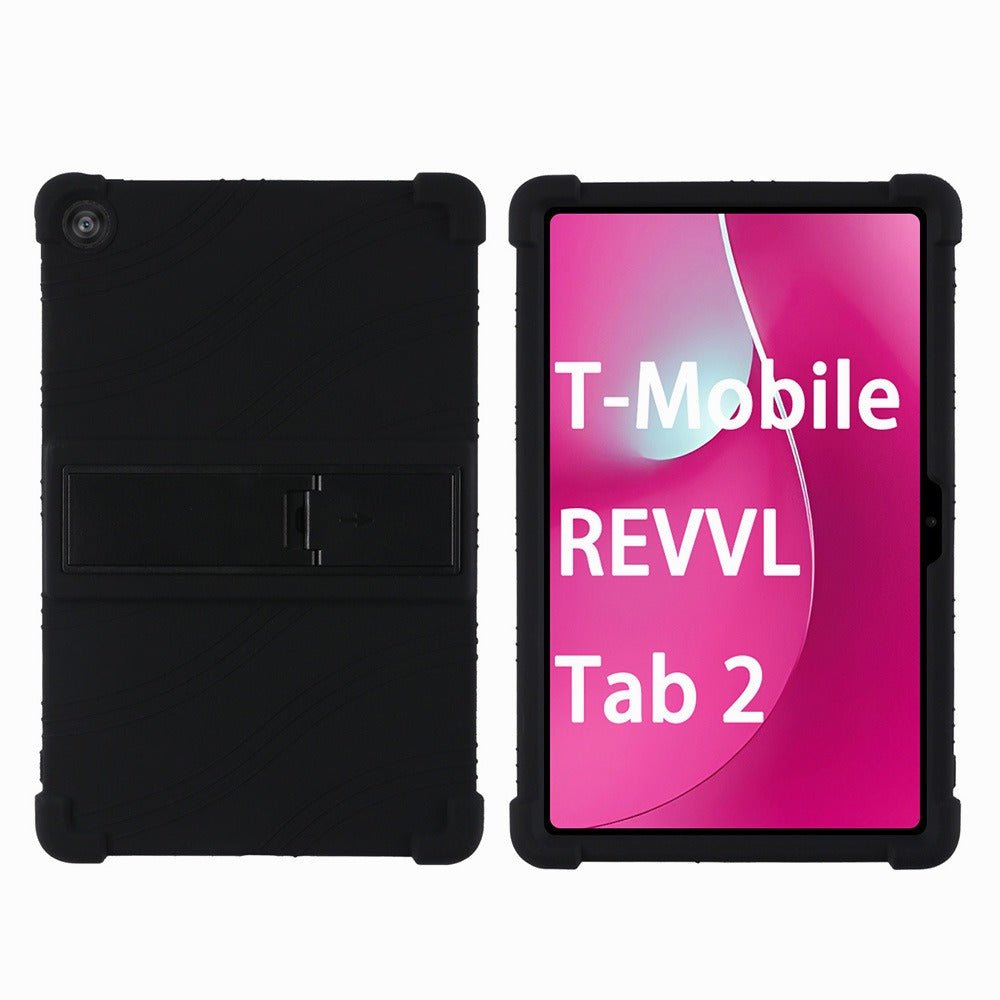 T-Mobile Revvl Tab 2 10.1-Inch Soft TPU-Labeled Tablet Case with Kickstand in Black, Blue or Rose Red