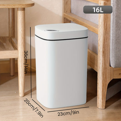 Motion Sensor Trash Can Touchless – Smart Hands-Free Trash Bin with Sealing Lid & Odor-Blocking Technology, Trash Bag Fixing Ring, Easy Clean Durable Design for Kitchen, Office & Bathroom