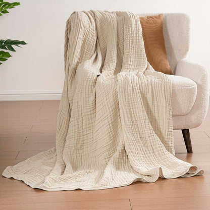Morandi Cotton Muslin Blanket 6-Layer – Soft Gauze Throw for Couch & Bed, Lightweight Breathable All Season, Machine Washable, 6 Colors