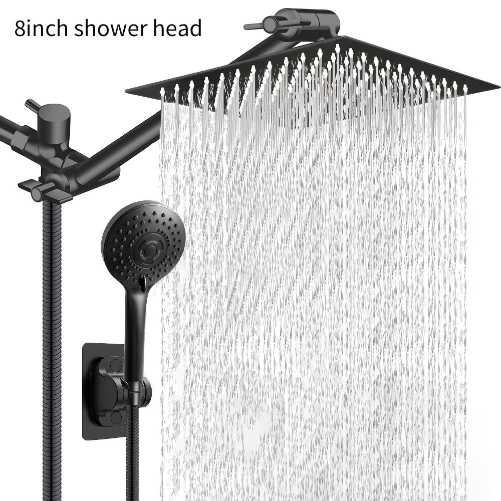 Rainfall and Handheld Shower Combo Sets with 8, 10 or 12-Inch Head Options in Chrome or Black