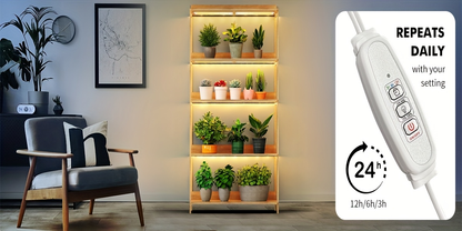 Four-Panel 5V USB Plant Light Kit with 96-LED Boards, Timer Controller and Shelf Mounting Pieces