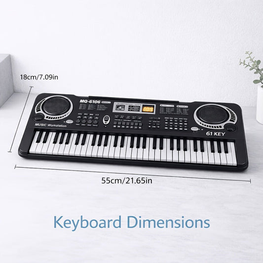 61-Key Keyboard Accessory Kit with Microphone, Sheet Music and Key Stickers detail image
