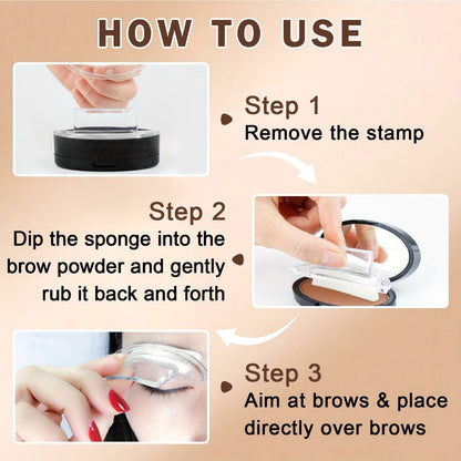 Waterproof Eyebrow Stamp Powder Kit Natural Arched Brow Shaping Long-Lasting Makeup for Women – Beginner Friendly Works on Dry & Oily Skin – Grey, Light Brown, Dark Brown Shades