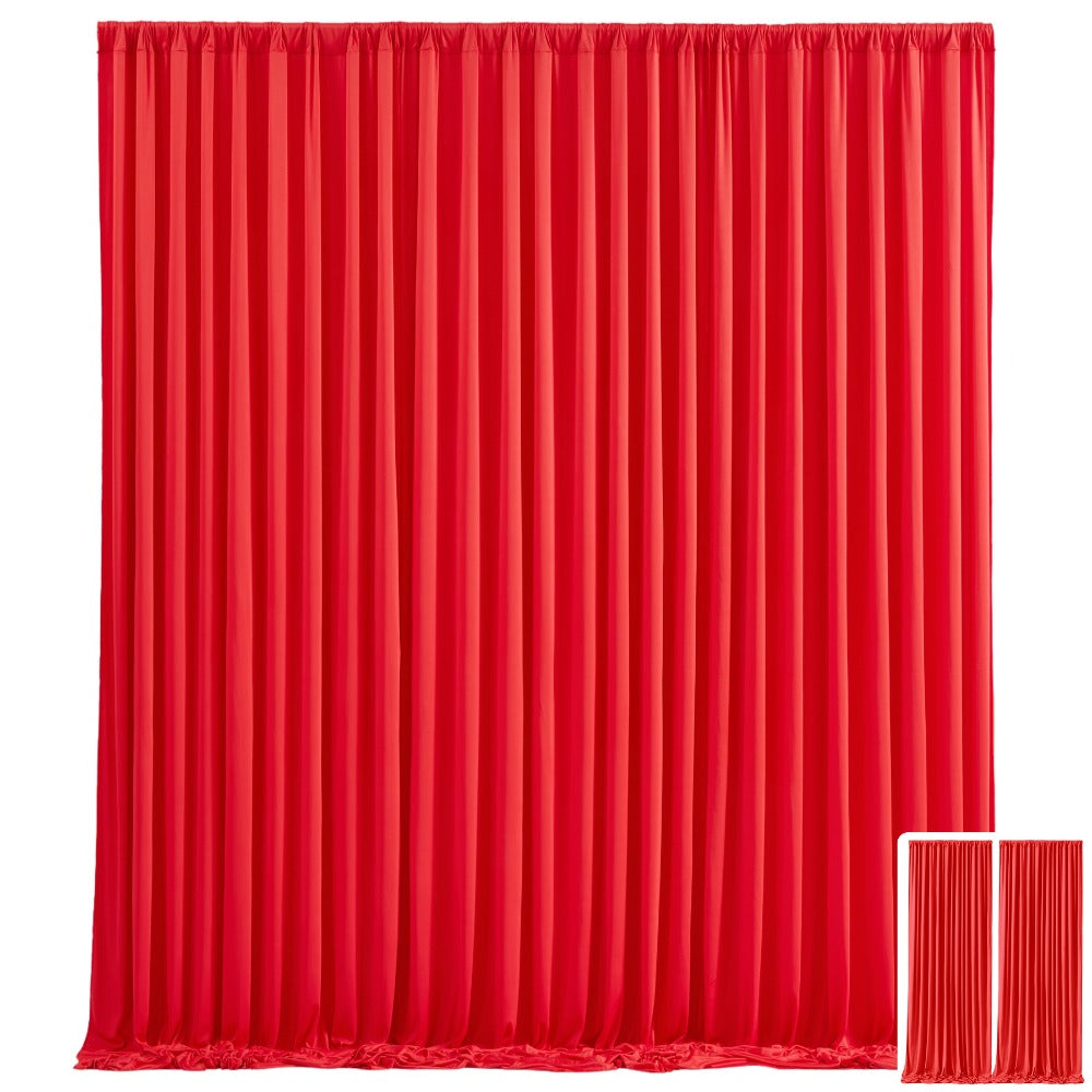 Two-Panel 10 x 10 ft Backdrop Curtain Set with Pole Pockets and 16 Color Options for Events