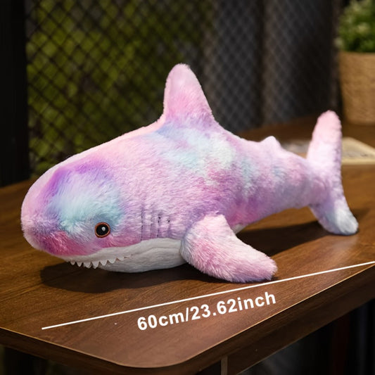 Plush Toy – Jumbo Shark Pillow 24-Inch in Blue, Grey, Blue-Pink or Rainbow Colorways and Ocean Decor