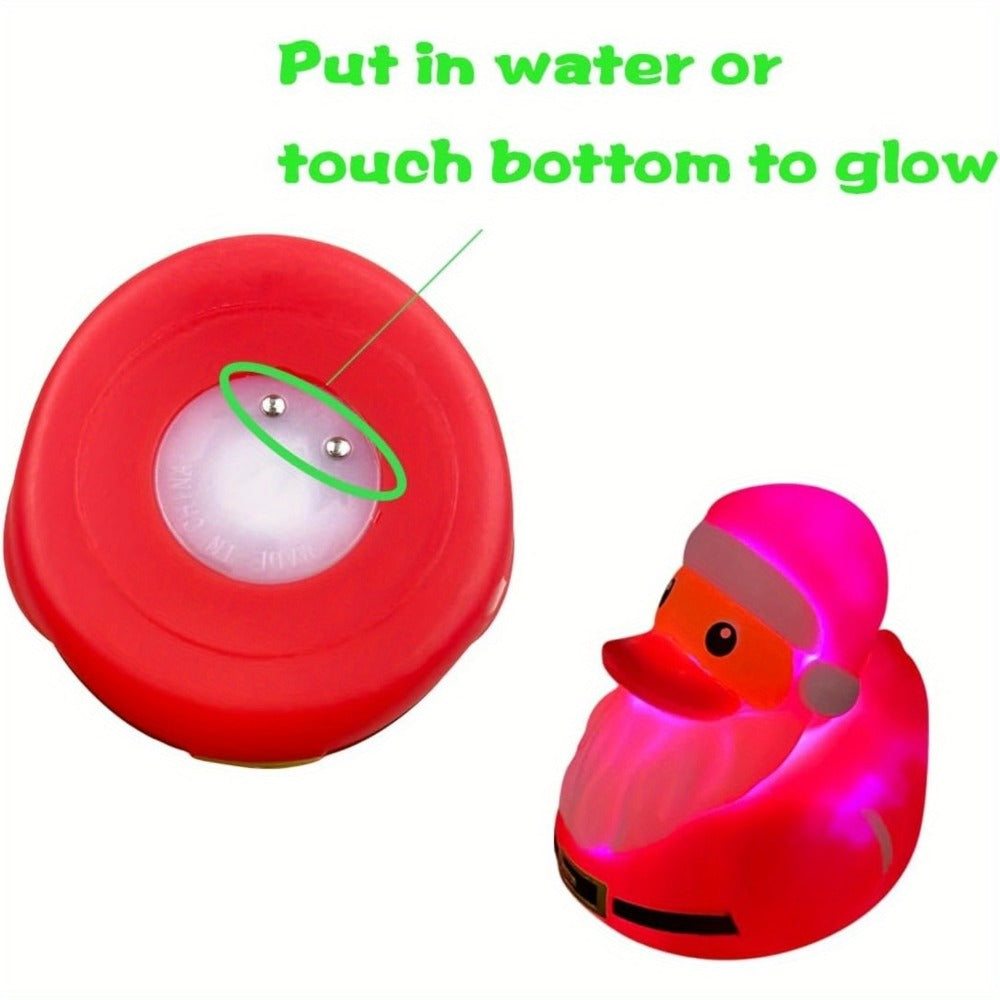 Light Up Duck Bath Toys for Toddlers – Color-Changing Floating Rubber Ducks, Sensory Water Bath Time Toys for Boys & Girls, Fun Pool Toys & Birthday Christmas Halloween Gift (Random Colors)