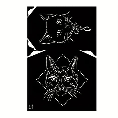 Twenty-Piece A5-Labeled Tattoo Stencil Kit002 with Animal, Symbol and Geometric Pattern Designs