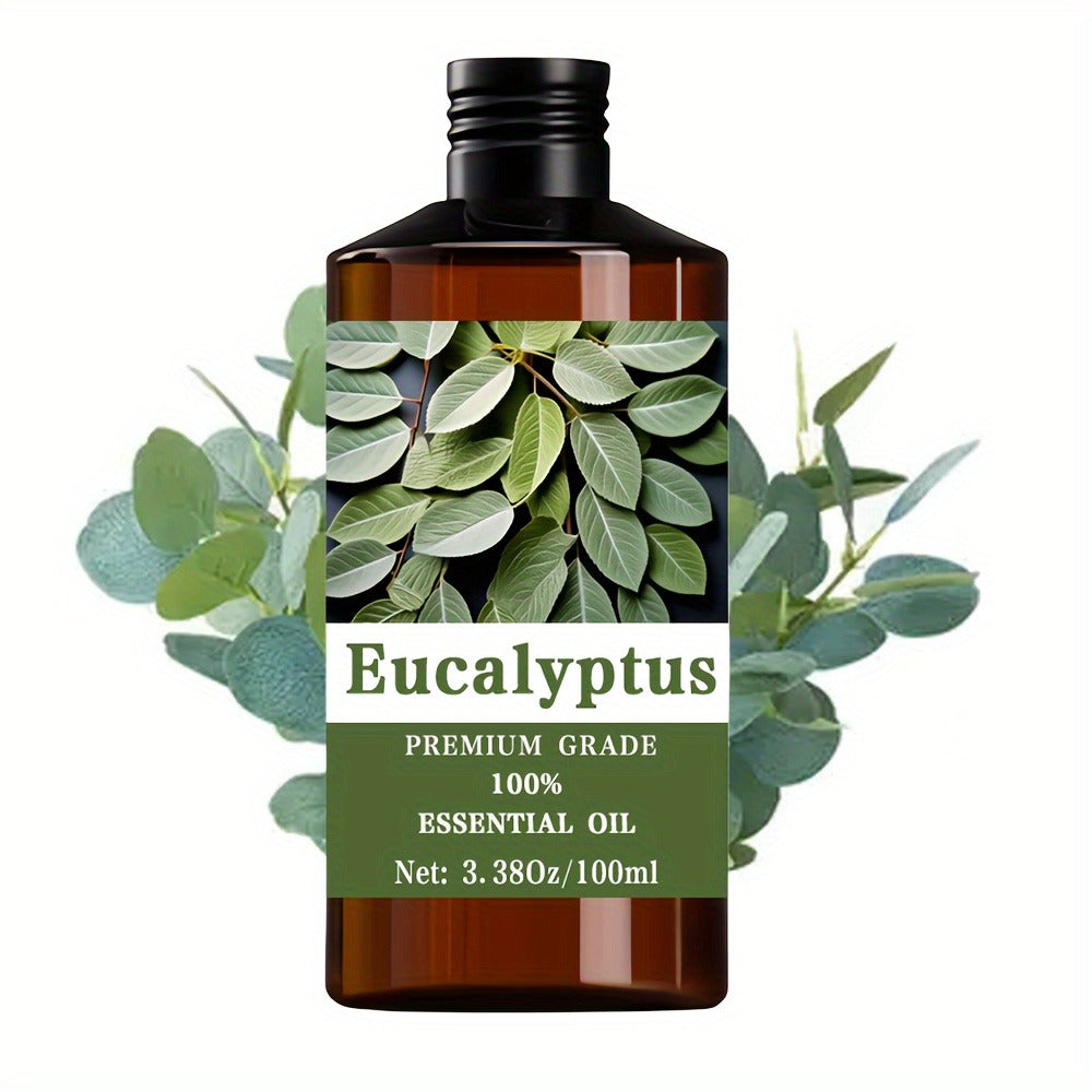 Essential Oil Eucalyptus Fresh Clean Aroma in 100ml Bottle for Diffuser, Massage, Meditation and Personal Care
