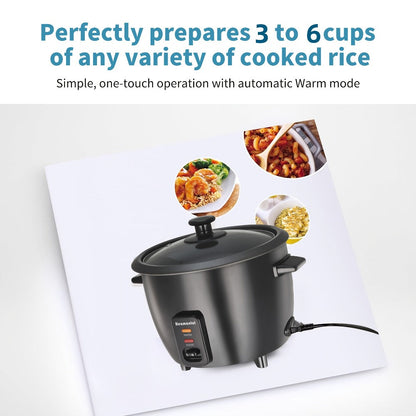 Rice Cooker & Yogurt Maker 1.5Qt – 6-Cup Non-Stick Electric Rice Cooker with Auto Keep Warm, One-Touch, Stainless Steel Liner, Steamer for Rice, Oatmeal, Soup & Yogurt