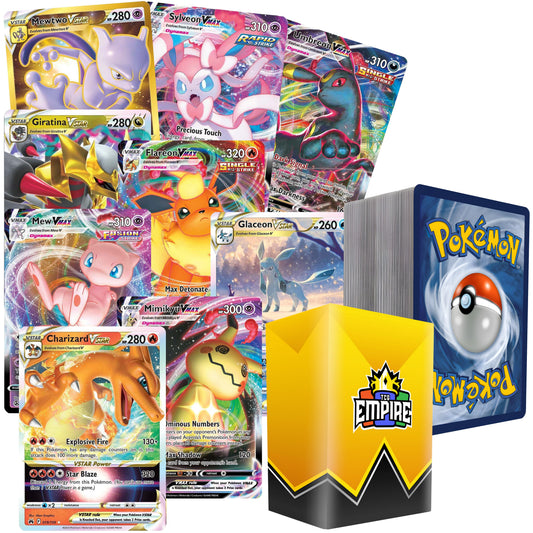 Trading Card Game 100-Card Character Assortment with Mixed Artwork and Included Yellow Storage Box