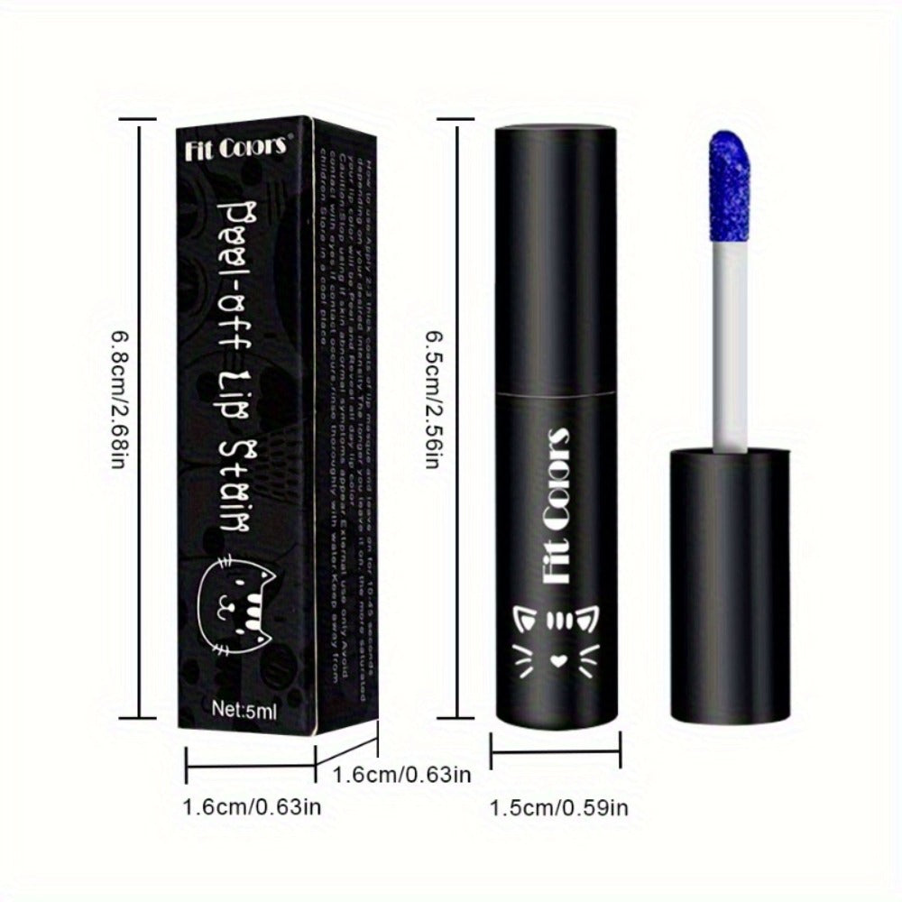 Lip Gloss Set by Fit Colors with 3 Bold Blue Matte Lip Colors and Two Retained Set Options
