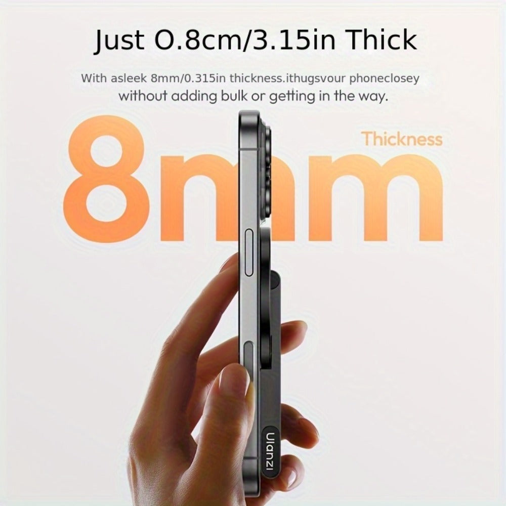 ULANZI MA60 Magnetic Phone Tripod 5-in-1 Foldable Stand Ultra-Slim 0.8cm 14N Dual Magnet 500g Load for Vlogging Content Creation Desktop Handheld Aluminum Alloy