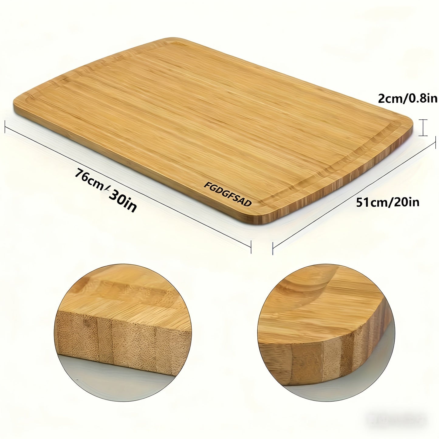 Cutting Board Bamboo-Look Juice-Groove Board with Five Size and Build Options for Prep or Serving