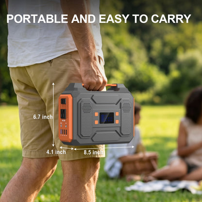 Portable Power Station with 146Wh or 300W Source Configurations, AC, DC, USB and LED Light