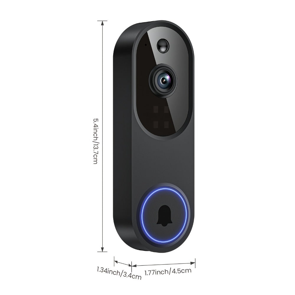 166° Wide Angle Video Doorbell 720P 2.4G 5G Dual-Band WiFi, Color Night Vision, AI Vehicle & Person Detection