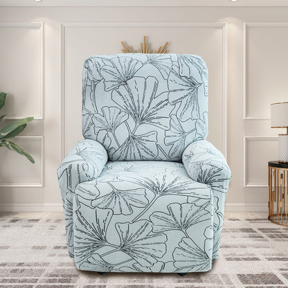 Recliner Slipcover Set, Four-Piece Polyester-Spandex Cover with Side Pocket in Ten Printed Options