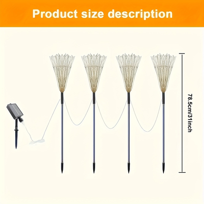 Solar Fireworks Lights 480 LED 8-Pack, IPX4 Waterproof 8 Modes