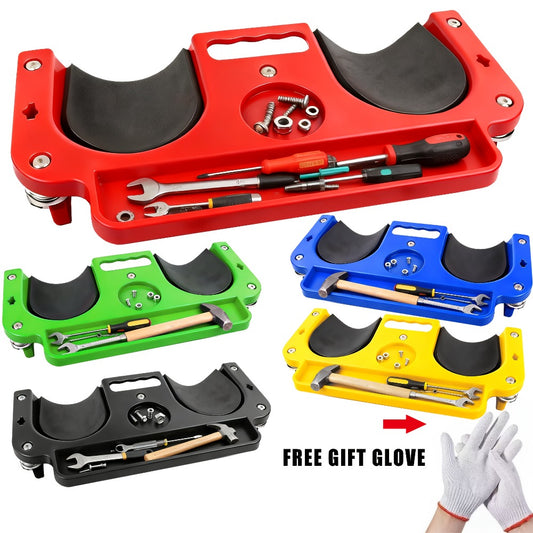 Rolling Knee Creeper Pad with Built-In Tool Tray – ABS High-Impact Frame, Cushioned Kneeling Pad for Car Repairs, Carpentry & Flooring, 11 Color Options