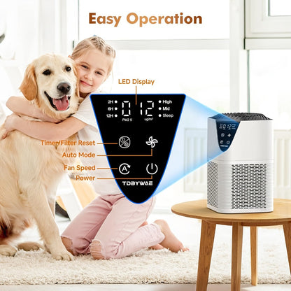 Air Purifier H13 True HEPA Filter for Large Room - Aromatherapy Diffuser, 1076 Sq Ft Coverage, 25dB Ultra Quiet, Removes 99.97% Odors Dust Smoke, Bedroom Kitchen Living Room, Energy Saving Night Light