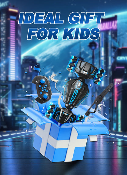 Remote Control Car, 1:24 Scale 8WD Stunt Racer with 2.4GHz Dual Remotes, 28KM/H Source Speed, LED Lights and Two Colors