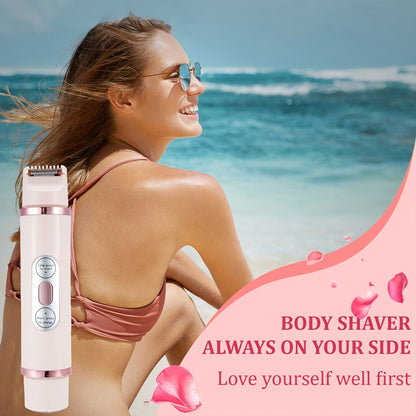 Electric Shaver 2-in-1 Women’s Razor and Trimmer with Stainless Steel Blade, USB Charging and Wet/Dry Use