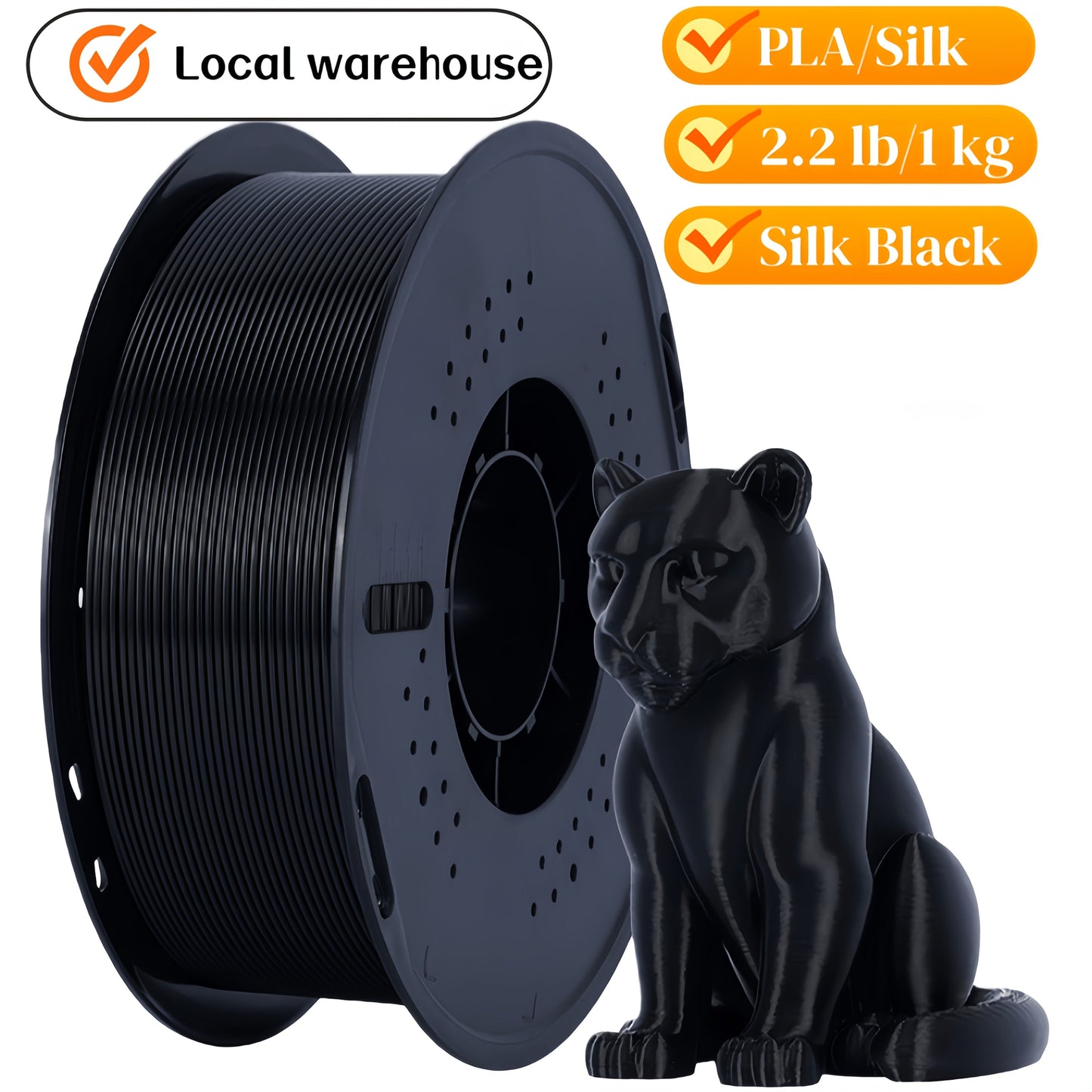 High Gloss PLA Filament 1.75mm 1kg Low Warping – Black White Dual Tri Rainbow Multicolor 3D Printer Filament ±0.02mm | Shiny PLA Spool for Creality Ender 3 5 Neo Bambu Lab Prusa FDM Printers
