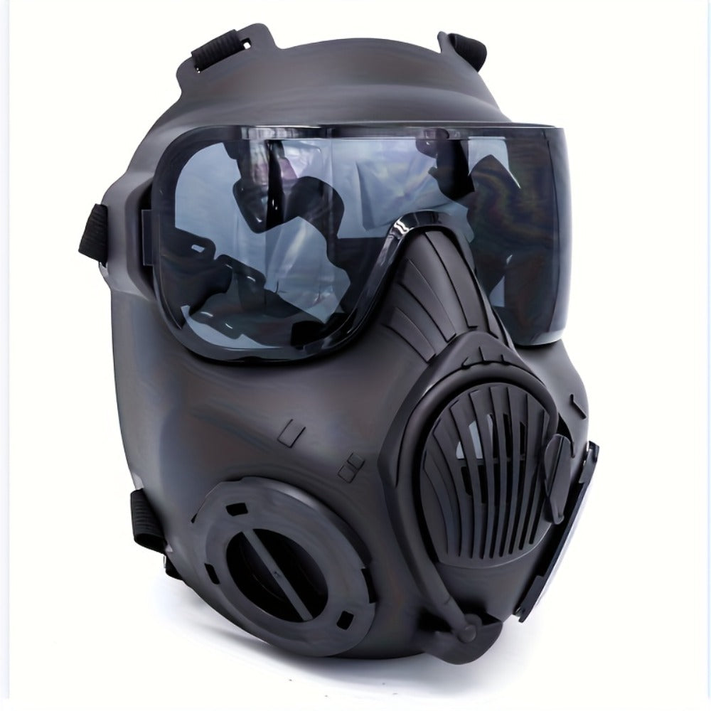 Plastic Tactical-Style Full-Face Costume Mask with Clear or Multicolor Lens Frame Options for Adults