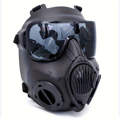 Plastic Tactical-Style Full-Face Costume Mask with Clear or Multicolor Lens Frame Options for Adults