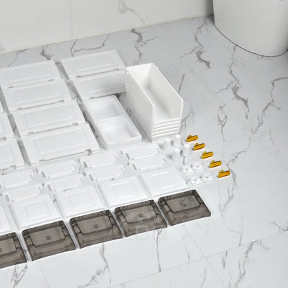 Storage Cabinet Slim PP Drawer Tower with Wheels, Pull-Out Bins and Three, Four or Five Layers