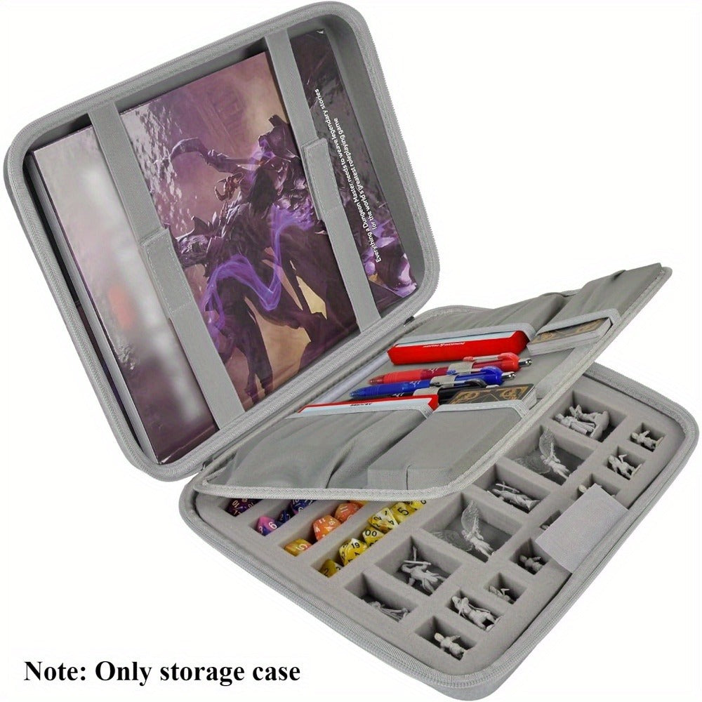 Four-Color Dice Tray Storage Case with Rolling Surface, Miniature Compartments and Polyhedral Slots