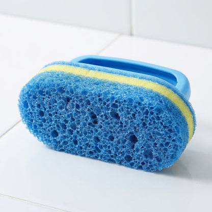 Natural Sponge Cleaning Brushes Set of 5 – Thickened Ergonomic Handle, Quick-Drying, Pill-Free, Multi-Surface Kitchen Bathroom Dishware Pool Scrubber Pads