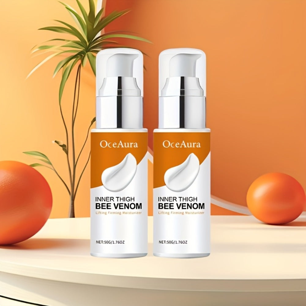 Body Cream OxeAura 50g Pump Bottles in Two- or Four-Piece Options with Bee Venom for Inner Thigh Application