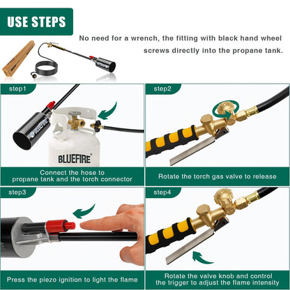 Propane Weed Torch | Flame Weeder Ice Melter Outdoor Roof Driveway