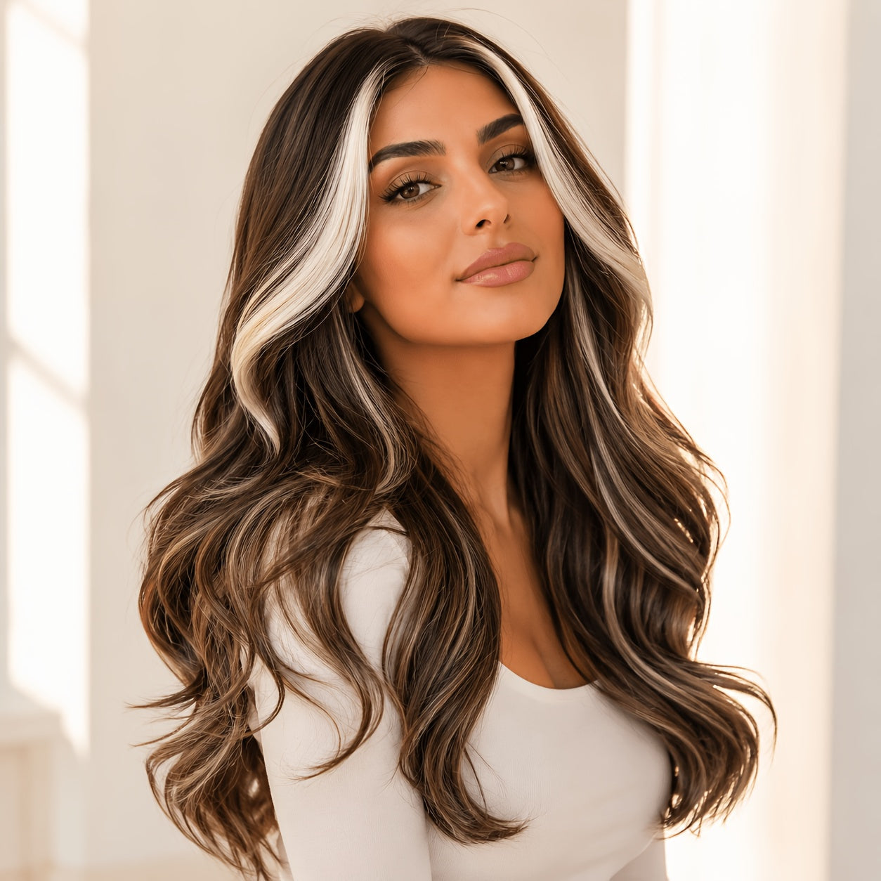 Synthetic Wig Long Heat-Resistant Style, Six Color Choices with 24-Inch Retained Length for Parties