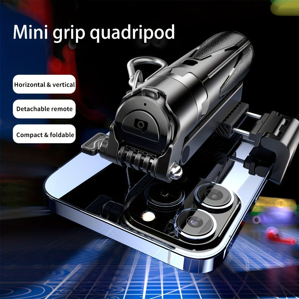 16-Inch Selfie Stick Tripod with One-Click Folding Grip, Rotating Clamp, Remote and Two Colors