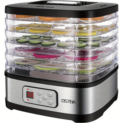 Stackable Food Dehydrator Family with Analog or Digital Controls and Five- or Eight-Tray Model Options