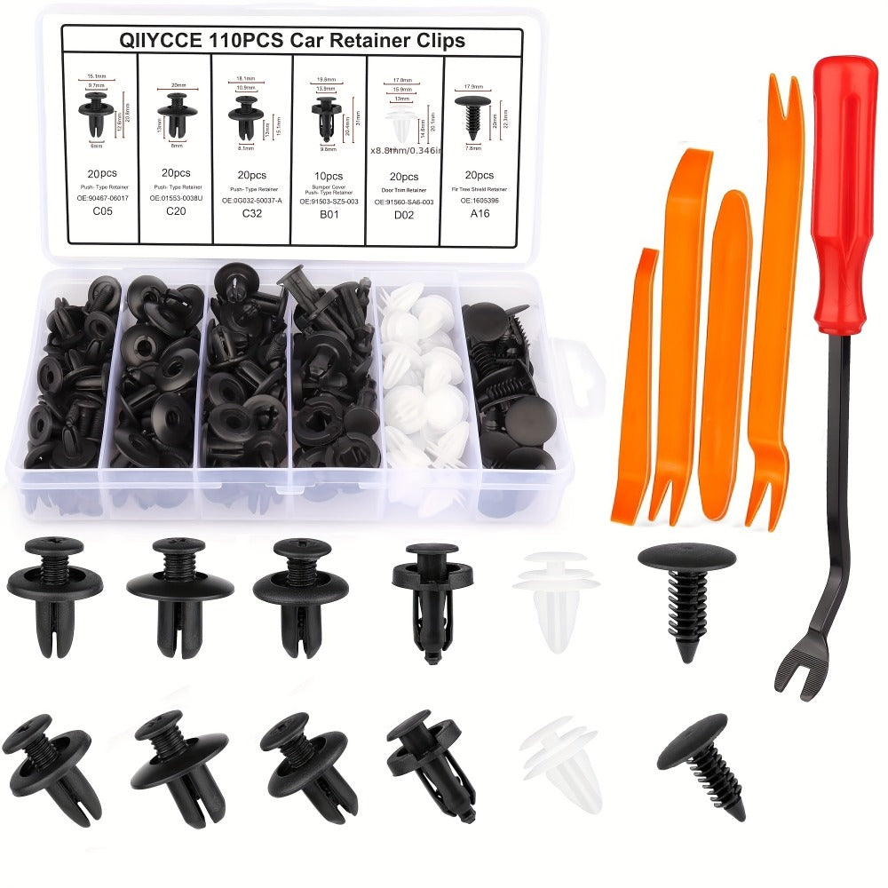 Car Body Fasteners Kit – Snap Rivets, Wing Expansion Screws & Willow Nails, Universal Automotive Retainer Clips for Car Body Panels, Bumpers & Trim (115 / 925 / 928 / 1275 pcs)
