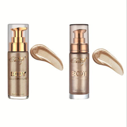 Liquid Luminizer Set of 2 Moisturizing Shimmer Highlighter for Face and Body Glow - All-in-One Illuminator Bronzer Dewy Finish Summer Makeup Kit Women Beauty Gift