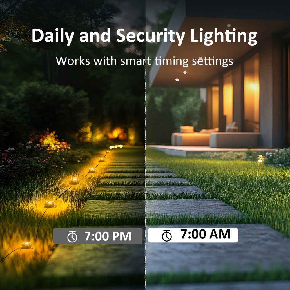 RGB Outdoor Pathway Lights 16 Million Color Changing Music Sync - Remote & APP Control Timer Waterproof 50FT to 200FT Ground Lights for Lawn Yard Garden Patio Christmas Halloween Party Decoration