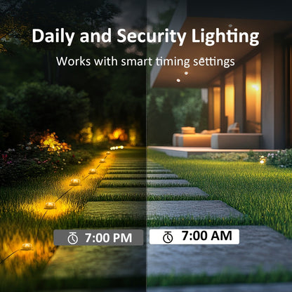 RGB Outdoor Pathway Lights 16 Million Color Changing Music Sync - Remote & APP Control Timer Waterproof 50FT to 200FT Ground Lights for Lawn Yard Garden Patio Christmas Halloween Party Decoration
