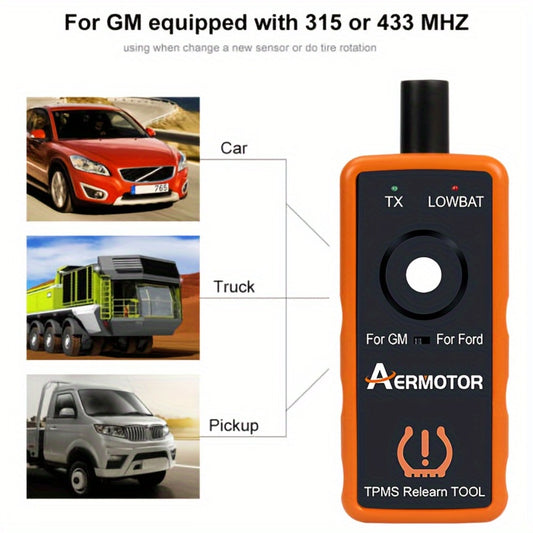 TPMS Relearn Tool 2-in-1 – Tire Pressure Sensor Reset & Activation for Ford & GM | 315MHz 433MHz | EL-50448 Compatible Automotive Diagnostic Tool