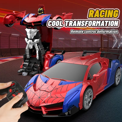 Robot Deformation Car for Kids 1:18 Blue & Red – One-Button Transform Remote Control Stunt Vehicle, 360° Rotating Drift RC Toy for Boys & Girls Ages 3 4 5 6, Birthday Children's Day Christmas Gift