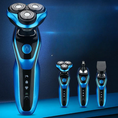 Electric Shaver 3-in-1 Floating-Blade Kit with Nose and Sideburn Trimmers, USB Charging and Digital Display