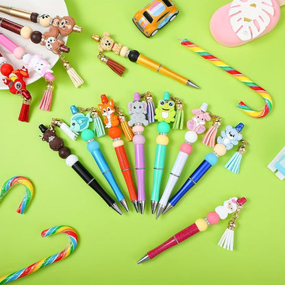 Bulk Beadable Ballpoint Pens with Black Ink, Assorted Random Colors and 40- or 60-Piece Options