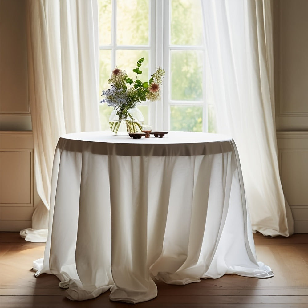 120-Inch Round Tablecloth Multipacks in Black or White with Six-, Twelve- or Eighteen-Piece Options