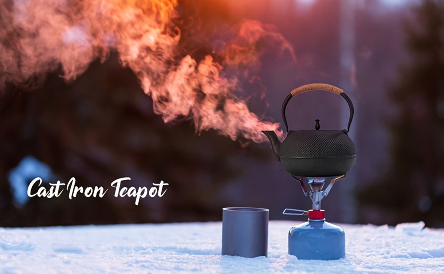 Cast Iron Teapot with Stainless Steel Infuser 60 oz – Japanese Style Tea Kettle for Camping & Home Brewing